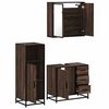 vidaXL Bathroom Furniture Set Brown Oak Engineered Wood, Metal, Glass