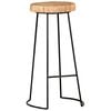 vidaXL Bar Stool Set of 2 Natural, Black
