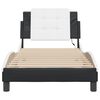 vidaXL Bed Frame Black and white Faux leather and plywood Twin XL
