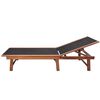 vidaXL Sun Lounger Dark wood, Black Acacia wood and textilene Full