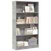 vidaXL Bookcase Concrete Grey Engineered Wood Medium Rectangular