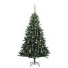 vidaXL Artificial Hinged Christmas Tree 300 LEDs & Ball Set 70.9"