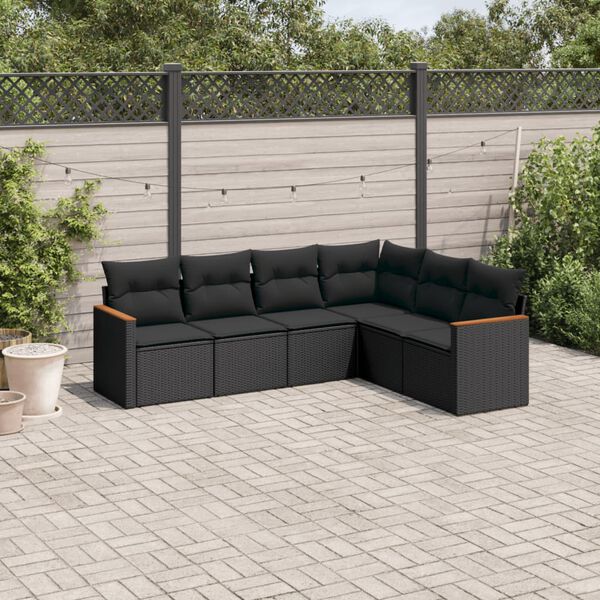 vidaXL Garden Sofa Set Black