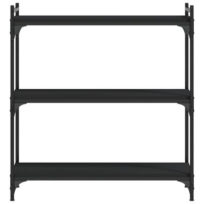 vidaXL Bookcase 3-Tier Black 31.5"x11.8"x33.9" Engineered Wood