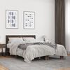 vidaXL Bed Frame Brown Oak Engineered Wood, Metal, Plywood Double Modern