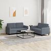 vidaXL Sofa Set Dark grey Velvet (100% polyester), metal, textilene, plywood