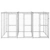 vidaXL Dog Kennel Silver Galvanized Steel, PE 78.1 sqft Durable