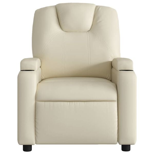 vidaXL Recliner Chair Cream Faux leather, metal, plywood, foam, pp fiber