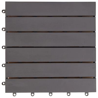 vidaXL Decking Tiles 10 pcs Gray Wash 11.8"x11.8" Solid Acacia Wood