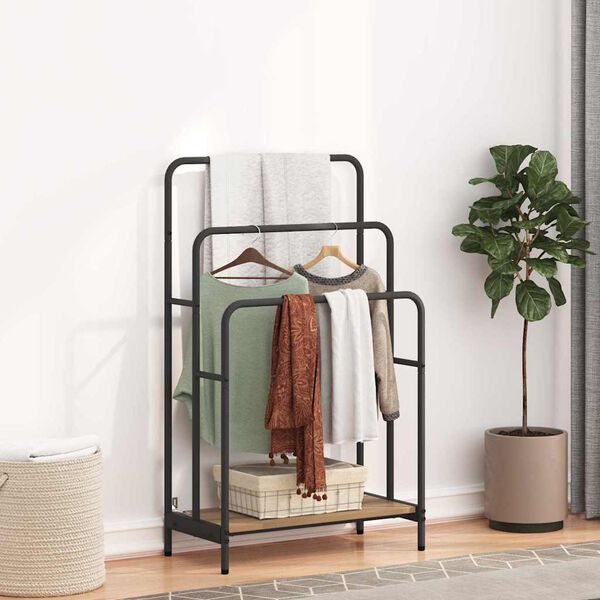 vidaXL Cloth Rack artisan oak 60 x 30 x 100.5 cm Engineered wood