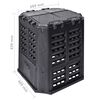 vidaXL Compost Bin Black Plastic Large Square Modern Style