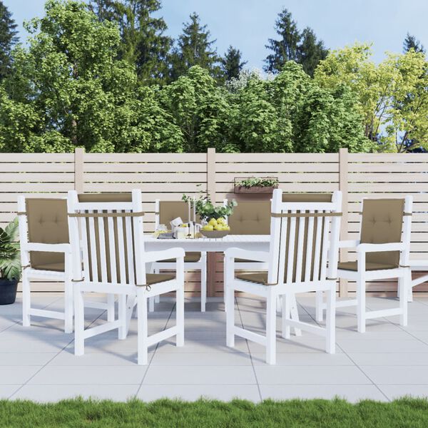 vidaXL Lowback Chair Cushion Set of 6 Melange taupe Polyester