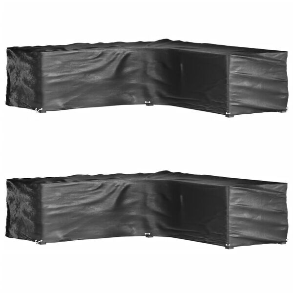 vidaXL Garden Furniture Cover Set of 2 Black Polyethylene