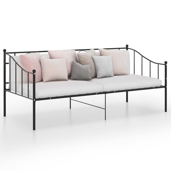 vidaXL Sofa Bed Frame Black Powder-coated metal Twin