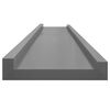 vidaXL Wall Shelf Set of 2 Grey MDF 45.3 x 3.5 x 1.2 in Wall mounting