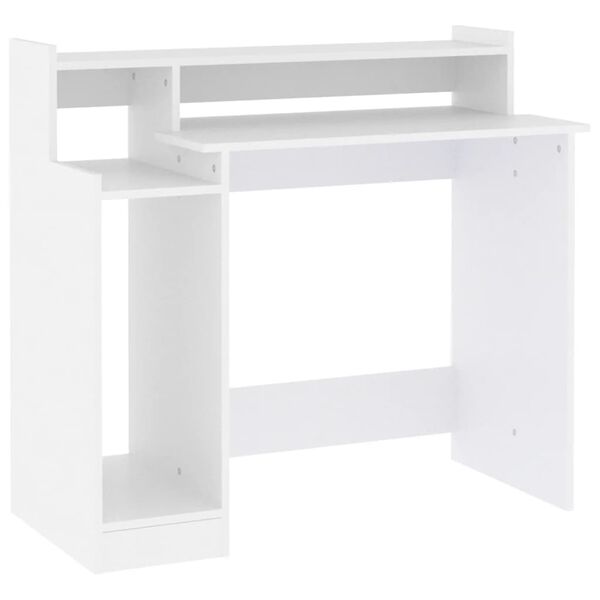 vidaXL Desk White Engineered wood Standard Computer Desk Rectangular