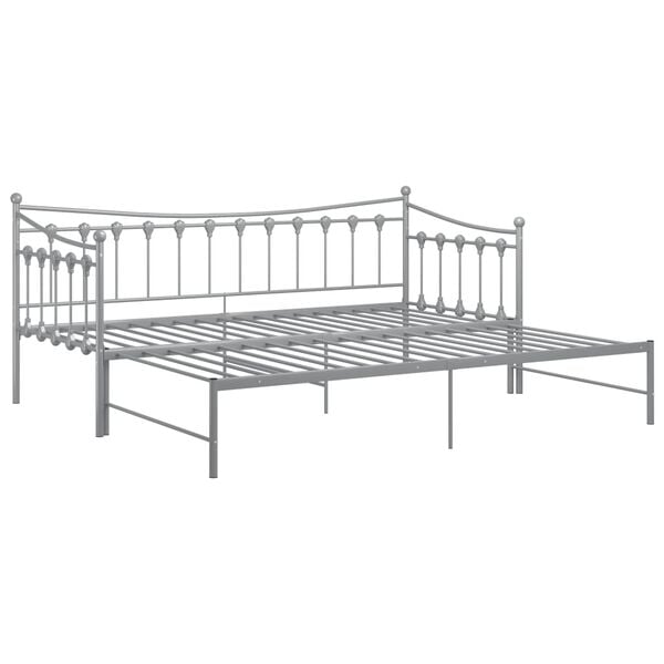 vidaXL Sofa Bed Frame Grey Powder-coated metal