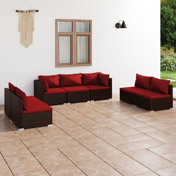 vidaXL Garden Lounge Set Brown PE rattan Large Modular