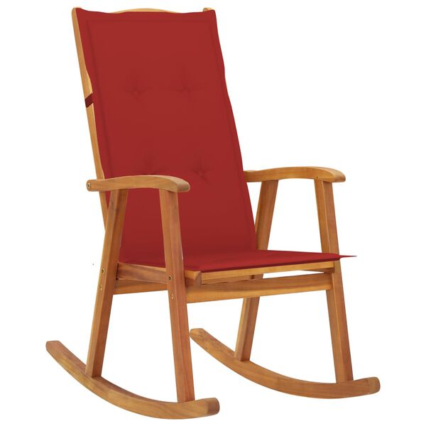 vidaXL Wooden Rocking Chair Natural Wood Solid Acacia wood Standard