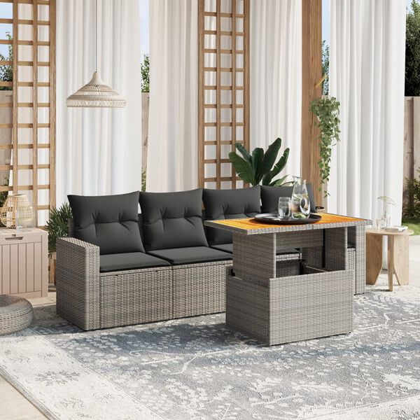 vidaXL Garden Sofa Set Grey, Dark Grey