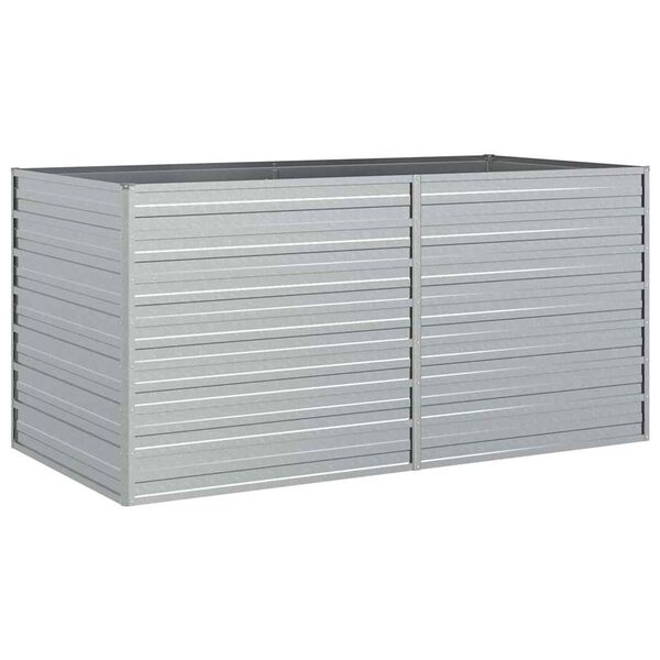 vidaXL Garden Raised Bed Silver Galvanized Steel 63 x 31.5 x 30.3 in