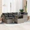 vidaXL Garden Sofa Set Grey PE rattan Large Adjustable Armrests