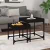 vidaXL Side Table Black Engineered wood, steel Small Adjustable Feet