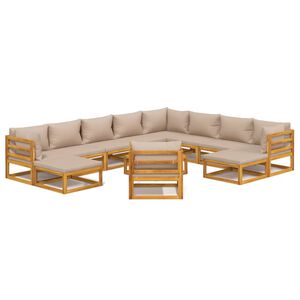 vidaXL Garden Lounge Set Taupe Solid Acacia wood Large Modular