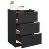 vidaXL Bedside Cabinet Set of 2 Black Engineered wood Medium