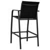 vidaXL Garden Bar Chair Set of 2 Black Steel, Textilene Standard