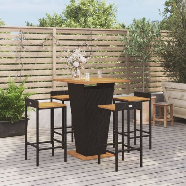 vidaXL Garden Bar Set Black