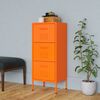 vidaXL Storage Cabinet Orange Steel Medium Levelers Storage Cabinet