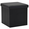 vidaXL Storage Stool Black Faux leather, MDF, Foam Medium Foldable
