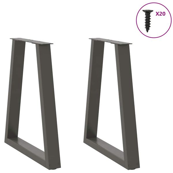 vidaXL Coffee Table Leg Set of 2 Anthracite Powder-coated steel