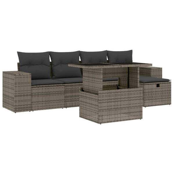 vidaXL Patio Sofa Set Adjustable Feet Outdoor Sofa Set Rectangular