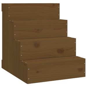 vidaXL Pet Stair Honey brown Solid pine wood 15.7x19.3x18.5 in Durable