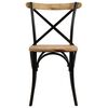 vidaXL Cross Chair Set of 6 Black Solid Mango Wood Medium Durable