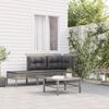 vidaXL 3 Piece Patio Lounge Set with Cushions Grey Poly Rattan
