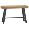 vidaXL Bench Brown and Black Solid Teak Wood 31.5 in Durable Bench