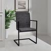 vidaXL Dining Chair Set of 4 Gray PU leather, steel Standard Sleek