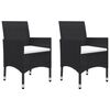 vidaXL Garden Dining Set Black and Cream White Solid Acacia wood Small