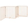 vidaXL Dog Gate with Door Foldable 4 Panels 126.0 " Poplar Wood