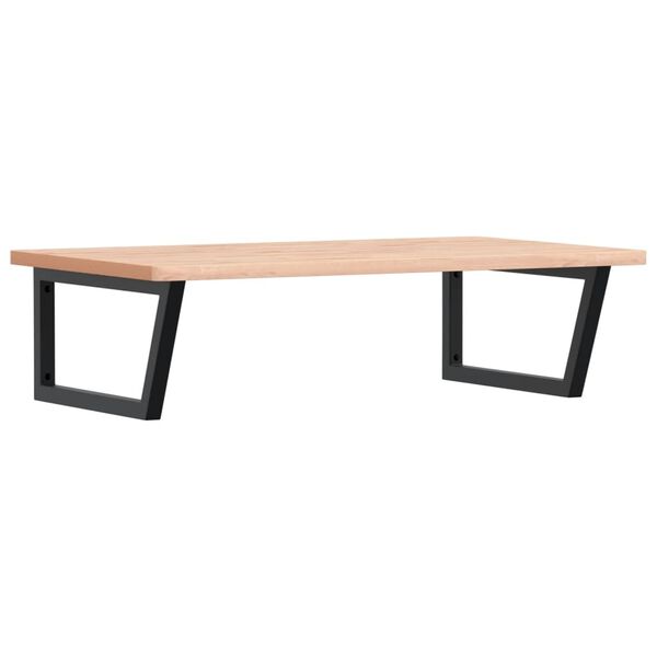 vidaXL Basin Shelf Wall Mounted Steel and Solid Wood Beech