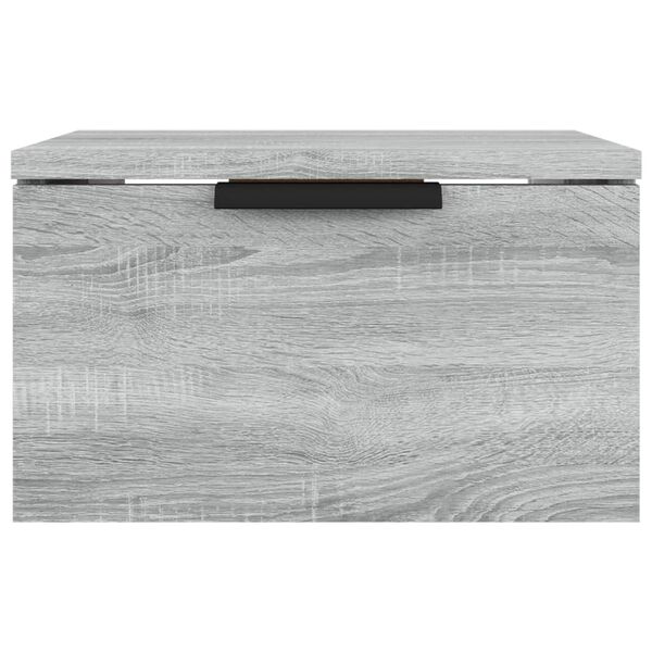 vidaXL Wall-mounted Bedside Cabinet Grey Sonoma Engineered wood Small