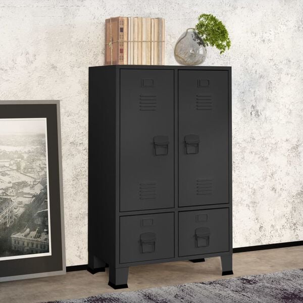 vidaXL Wardrobe Anthracite Steel Medium Wardrobe Rectangular