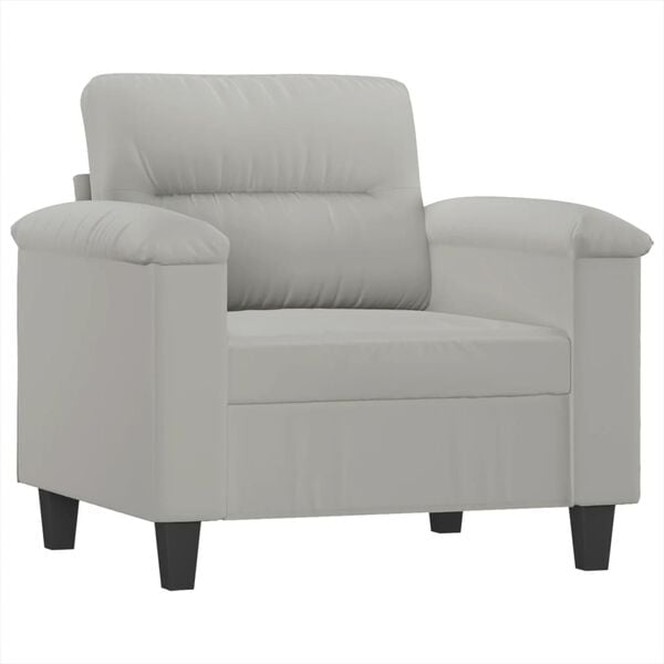 vidaXL Sofa Chair With Footstool Light Grey