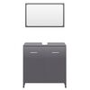vidaXL Bathroom Furniture Set High gloss gray Engineered wood Medium