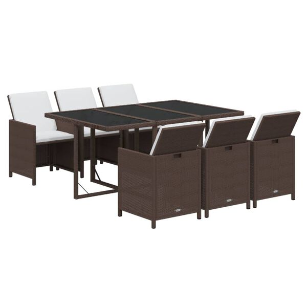 vidaXL Garden Dining Set Brown