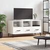 vidaXL TV Cabinet White Engineered wood, Iron TV Cabinet Rectangular