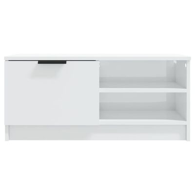 vidaXL TV Stand High Gloss White 31.5"x13.8"x14.4" Engineered Wood